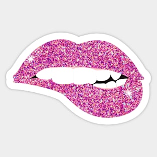 Pink Lips - Lip Bite Sticker